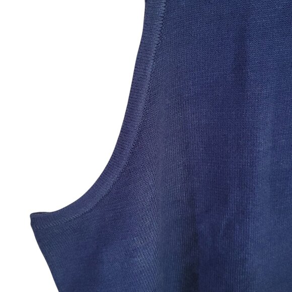 Sleeveless Mock Turtleneck Knit Top In Navy Blue 2X - Picture 6 of 14